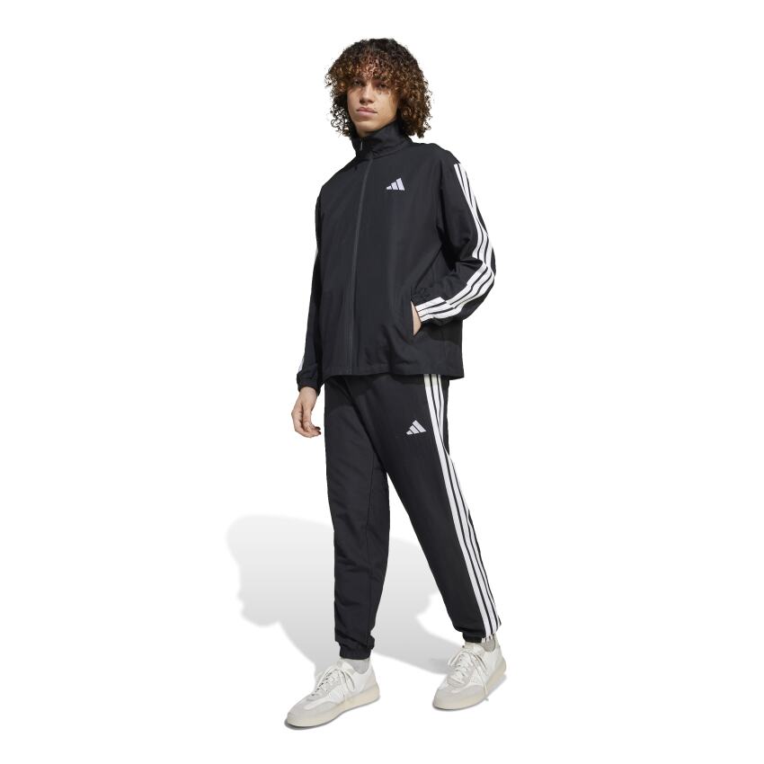 Adidas 3 Stripes Dokuma Siyah Erkek Eşofman Takımı - 1