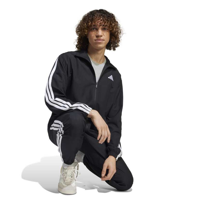 Adidas 3 Stripes Dokuma Siyah Erkek Eşofman Takımı - 3