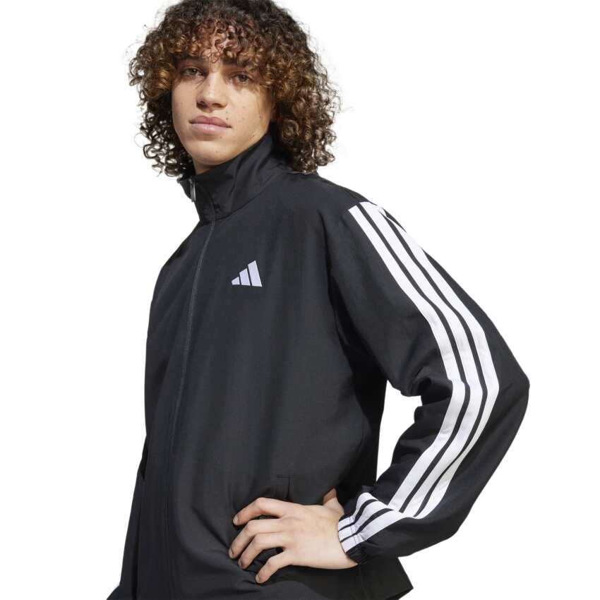Adidas 3 Stripes Dokuma Siyah Erkek Eşofman Takımı - 4