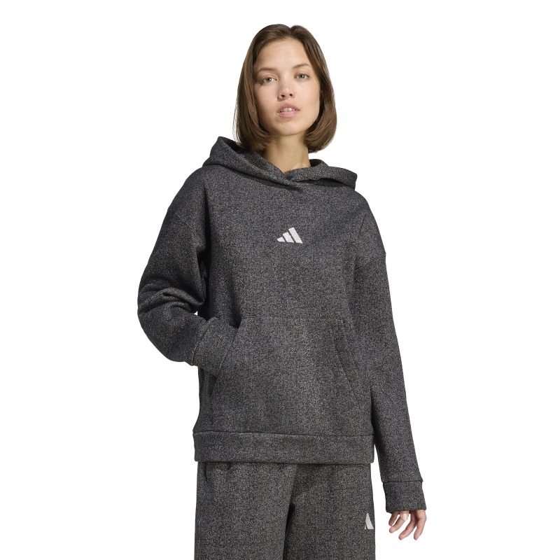 Adidas ALL SZN Holiday Glitter Fleece Loose Siyah Kadın Sweatshirt - Adidas