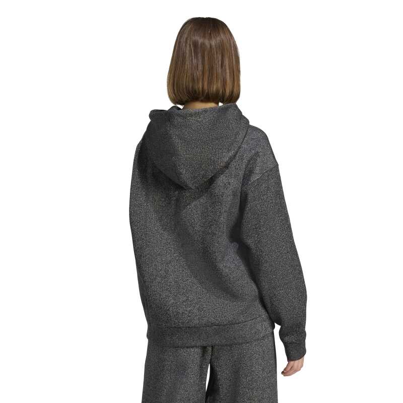 Adidas ALL SZN Holiday Glitter Fleece Loose Siyah Kadın Sweatshirt - Adidas (1)
