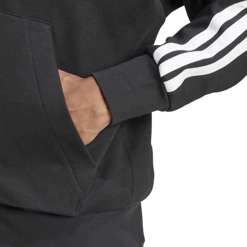 Adidas Essentials 3-Stripes Fleece Siyah Erkek Sweatshirt - 6