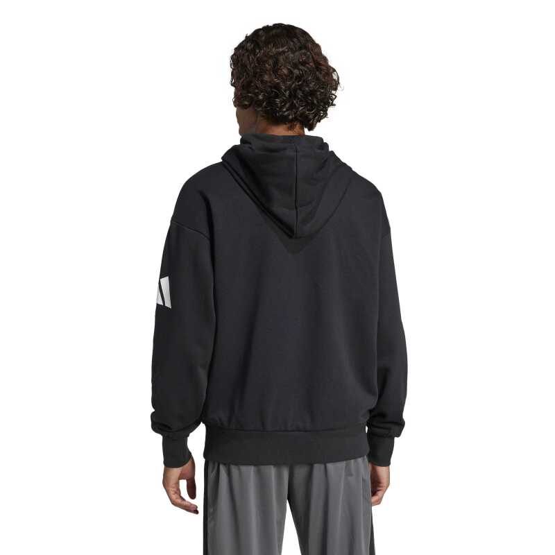 Adidas Essentials Loose-Fit 3 Bar Logo French Terry Siyah Erkek Sweatshirt - Adidas (1)