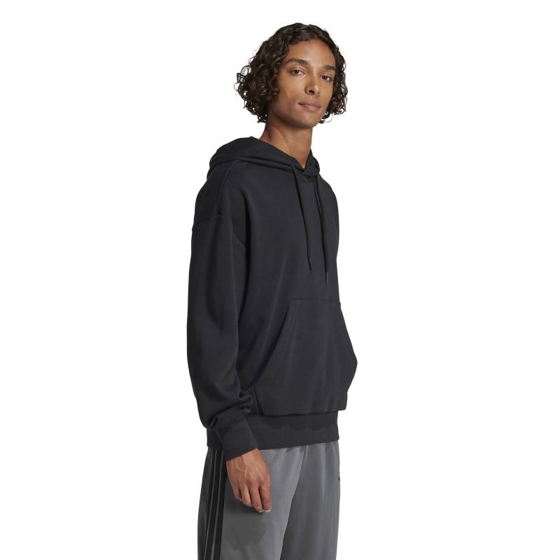Adidas Essentials Loose-Fit 3 Bar Logo French Terry Siyah Erkek Sweatshirt - 4