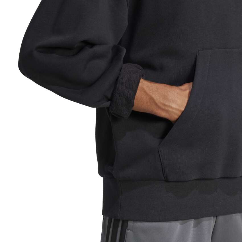 Adidas Essentials Loose-Fit 3 Bar Logo French Terry Siyah Erkek Sweatshirt - 5
