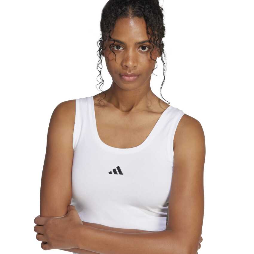 Adidas Essentials Small Logo Cotton Lifestyle Beyaz Kadın Tshirt - 5