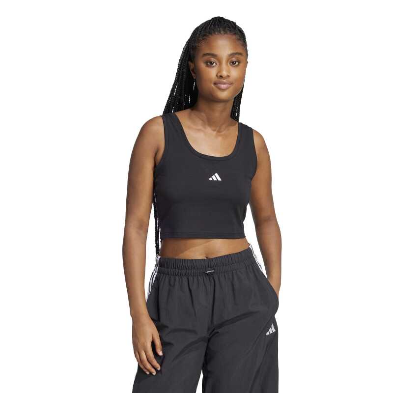 Adidas Essentials Small Logo Cotton Lifestyle Siyah Kadın Tshirt - Adidas