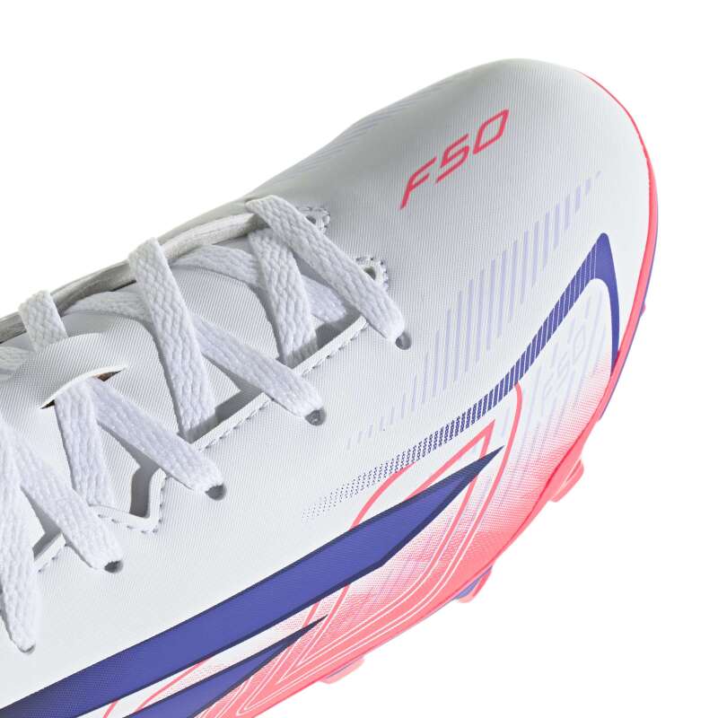 Adidas F50 Hyperfast Club Fg/Mg J Beyaz Çocuk Krampon - 8