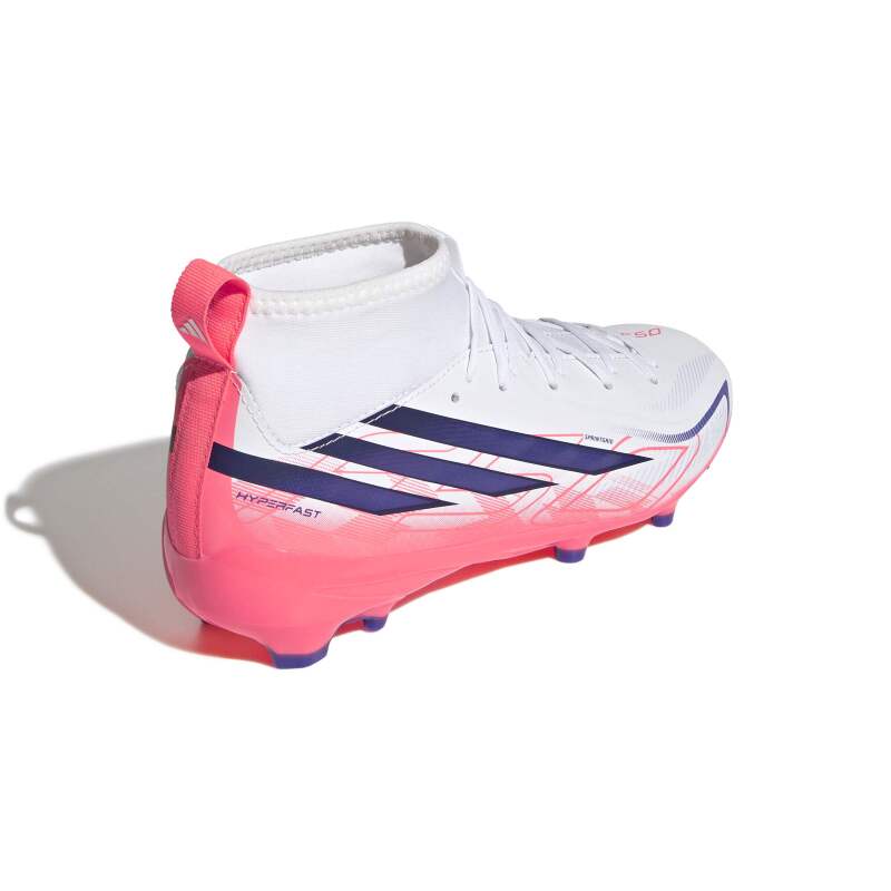 Adidas F50 Hyperfast League Mid Fg J Beyaz Çocuk Krampon - 4