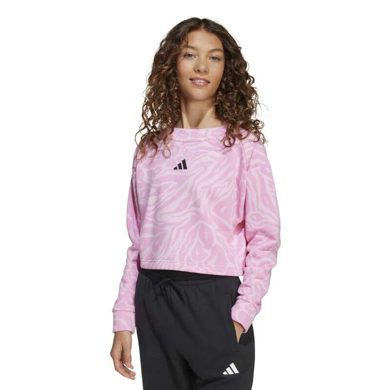 Adidas Future Icons Cropped Pembe Çocuk Sweatshirt - Adidas
