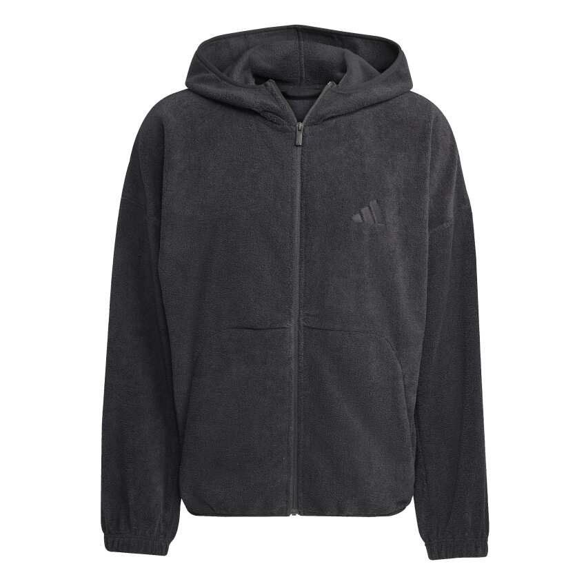 Adidas Future Icons Small Logo Low Pile Fleece Full-Zip Siyah Erkek Sweatshirt - 4