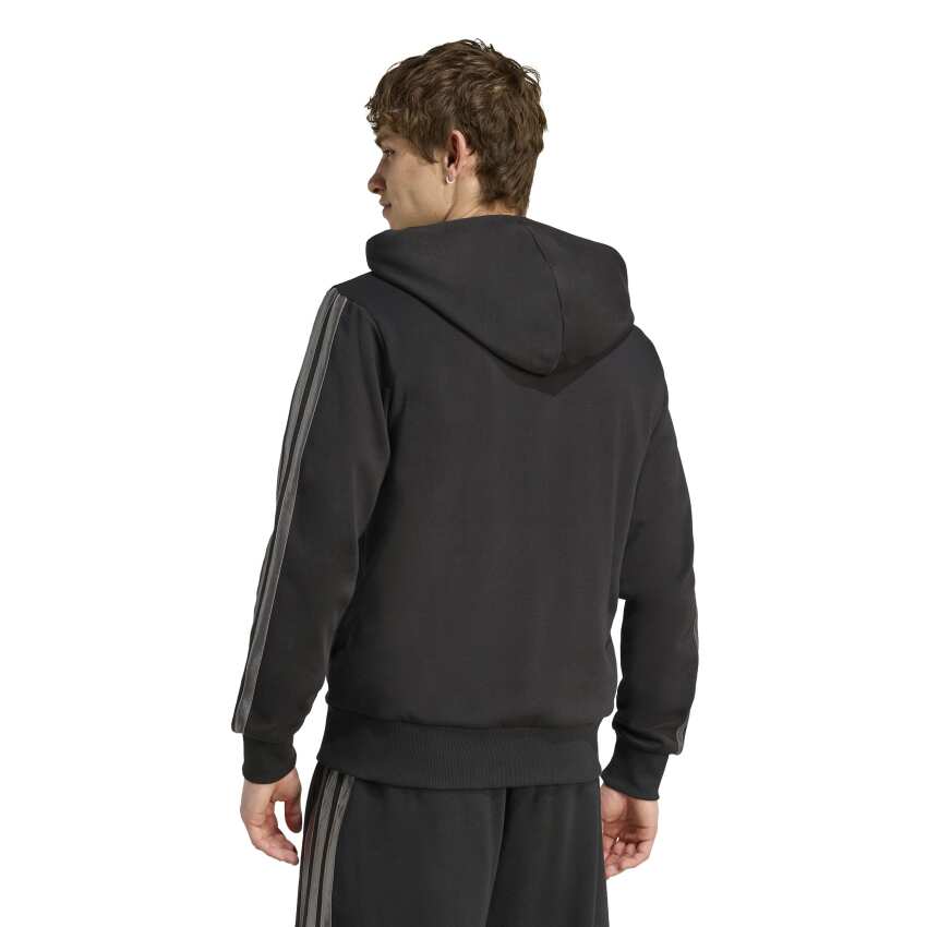 Adidas Holiday 3-Stripes Full-Zip Siyah Erkek Sweatshirt - 2
