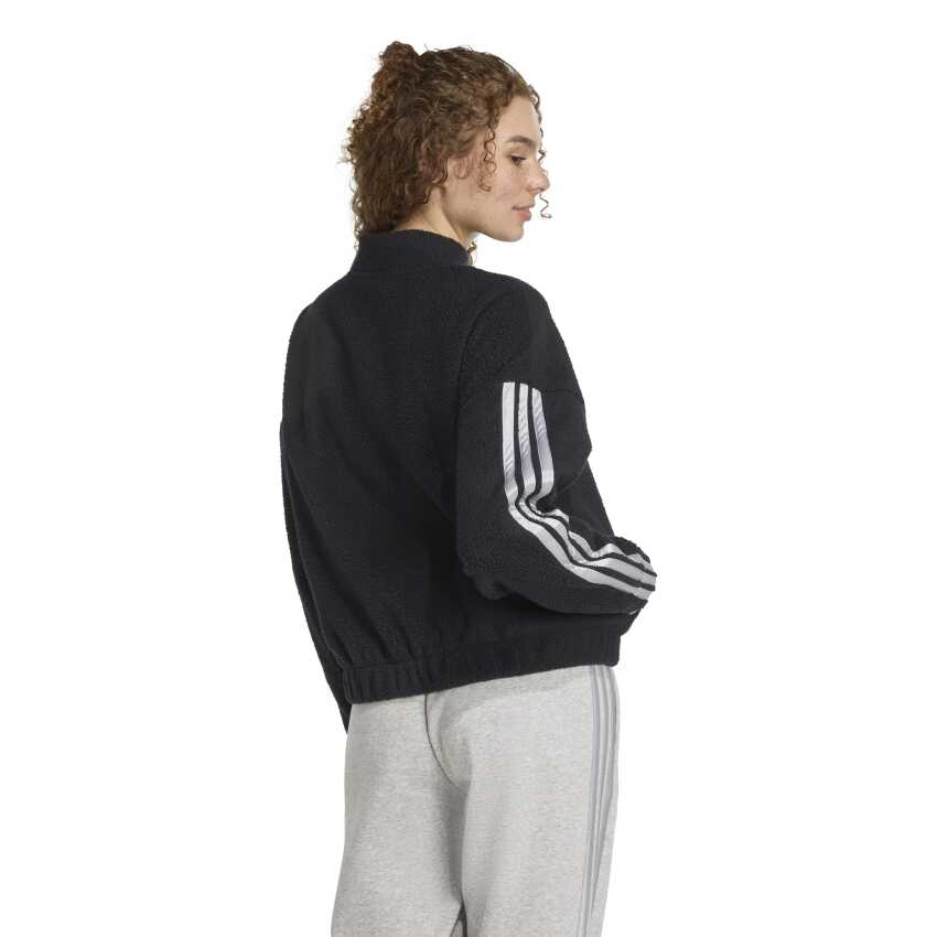 Adidas Holiday High Pile Fleece Full-Zip Siyah Kadın Sweatshirt - 2