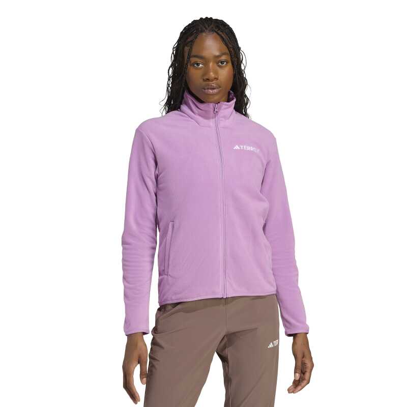 Adidas Multi Essentials Full-Zip Fleece Fermuarlı Mor Kadın Polar - Adidas