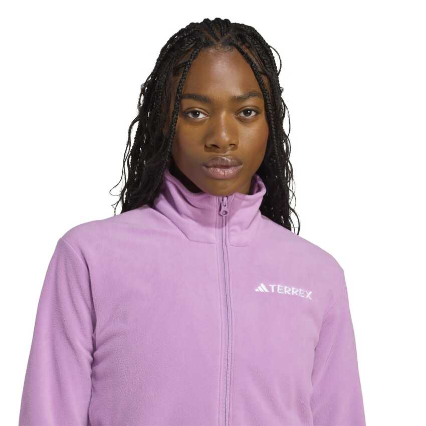 Adidas Multi Essentials Full-Zip Fleece Fermuarlı Mor Kadın Polar - 5