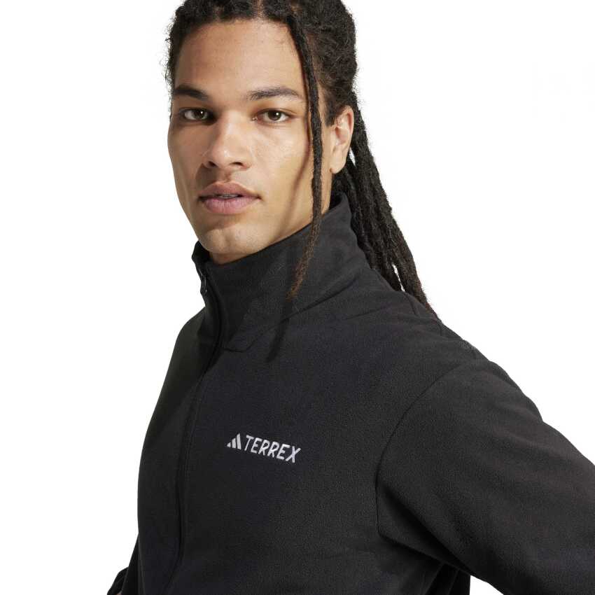 Adidas Multi Essentials Full-Zip Fleece Fermuarlı Siyah Erkek Polar - 6