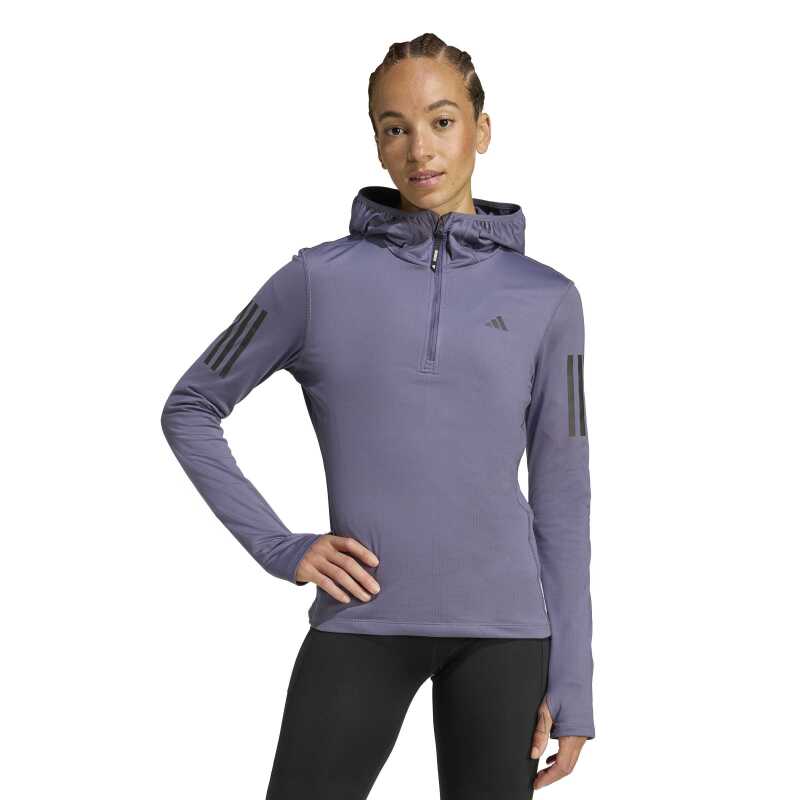 Adidas Own The Run Winterized Half-Zip Mor Kadın Sweatshirt - Adidas
