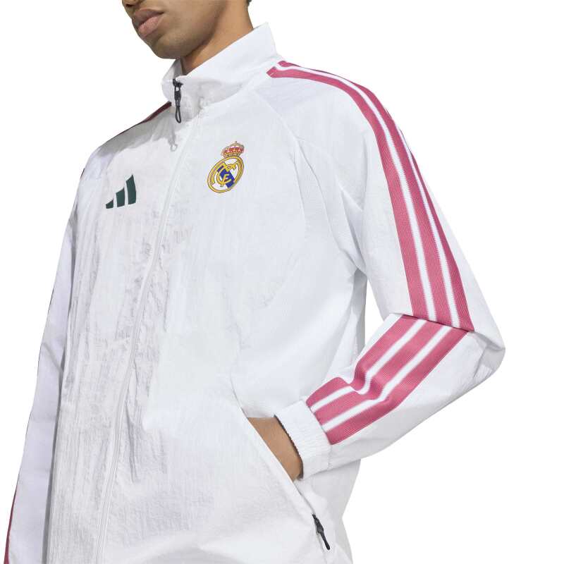 Adidas Real Madrid Home Anthem Beyaz Erkek Eşofman Üstü - 4