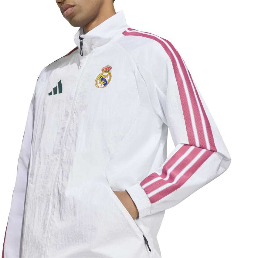 Adidas Real Madrid Home Anthem Beyaz Erkek Eşofman Üstü - 4
