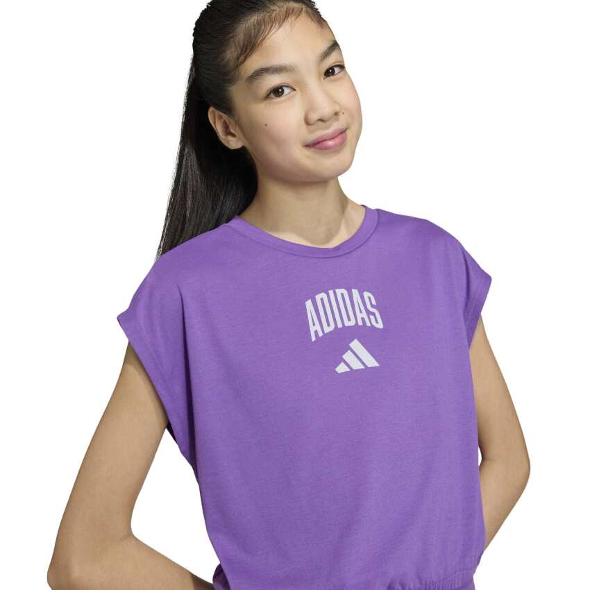 Adidas Seasonals Collegiate Typography Mor Çocuk Tshirt - 5