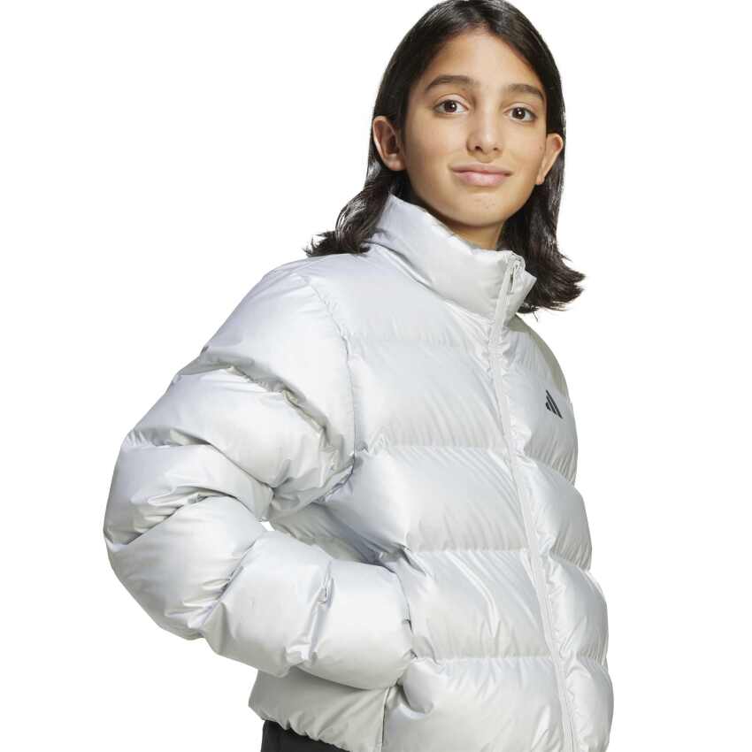 Adidas Synthetic Down Glam Gri Çocuk Mont - 6