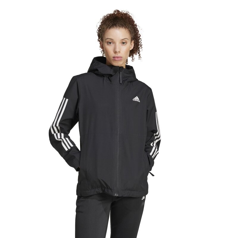 Adidas Essentials 3-Stripes RAIN.RDY Siyah Kadın Mont - Adidas