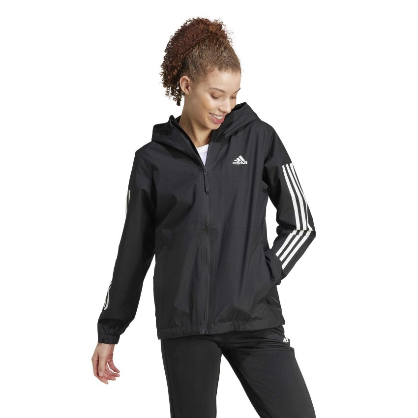 Adidas Essentials 3-Stripes RAIN.RDY Siyah Kadın Mont - 4