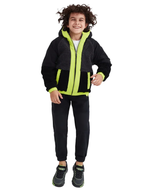 Skechers Outdoor Fleece Full Zip Sherpa Siyah Çocuk Polar - 2