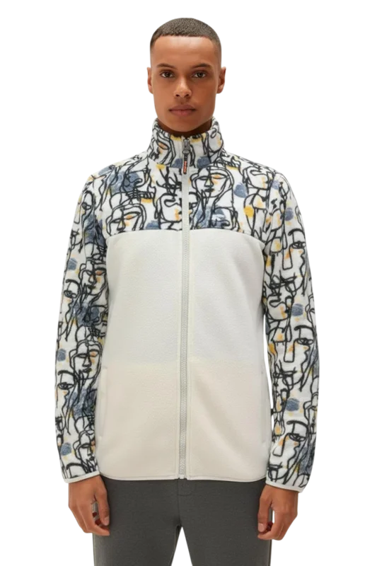 Bad Bear Face Full Zip Beyaz Erkek Polar - 1
