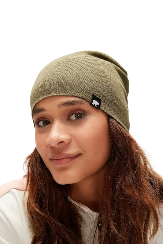 Bad Bear Simple II Beanie Unisex Haki Bere - 1