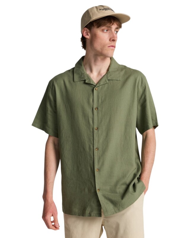 Billabong Vacay Linen SS Yeşil Erkek Gömlek - Billabong