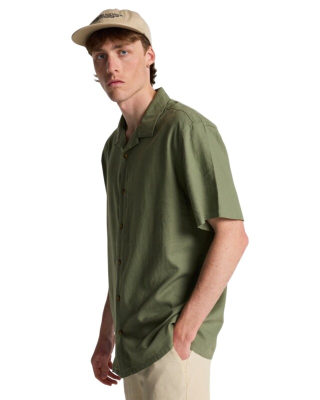 Billabong Vacay Linen SS Yeşil Erkek Gömlek - Billabong (1)