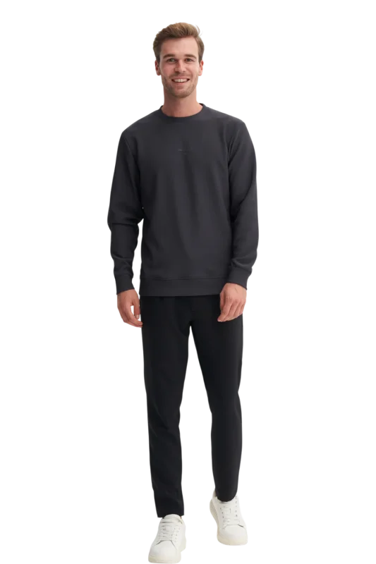Cazador CAZ Bisiklet Yaka Antrasit Erkek Sweatshirt - 2