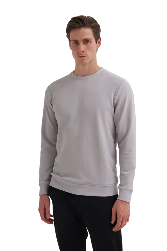 Cazador CAZ Bisiklet Yaka Gri Erkek Sweatshirt 