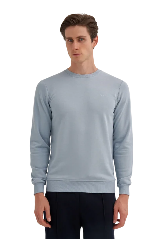 Cazador CAZ Bisiklet Yaka Mavi Erkek Sweatshirt - 1