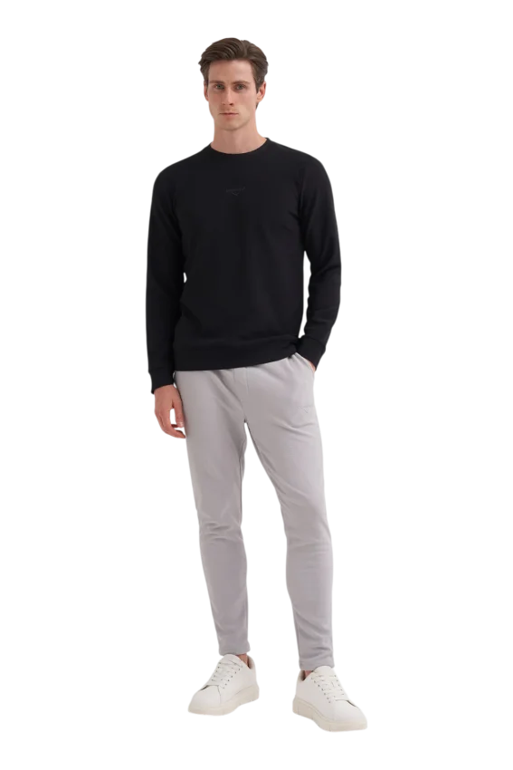 Cazador CAZ Bisiklet Yaka Siyah Erkek Sweatshirt - 2