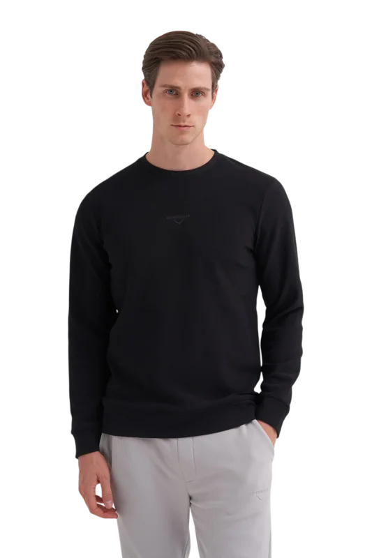 Cazador CAZ Bisiklet Yaka Siyah Erkek Sweatshirt - 1