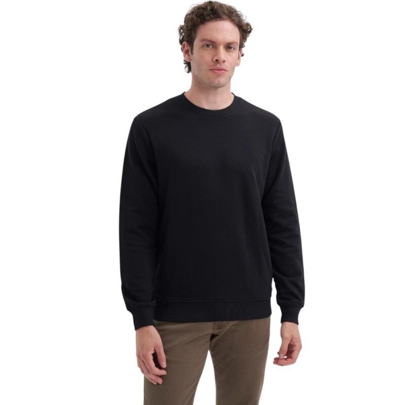 Cazador CAZ Bisiklet Yaka Siyah Erkek Sweatshirt - Cazador