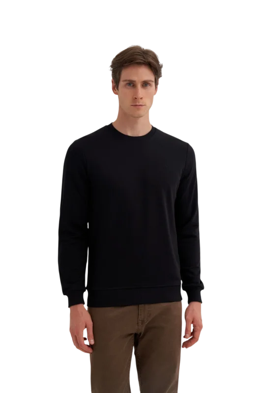Cazador CAZ Bisiklet Yaka Siyah Erkek Sweatshirt 