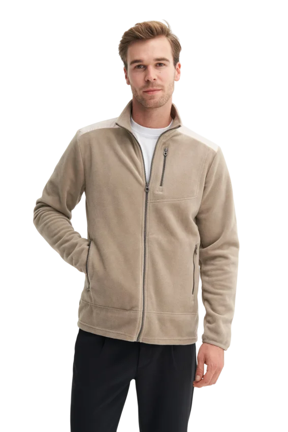 Cazador CAZ Dik Yaka Bej Erkek Sweatshirt - 1
