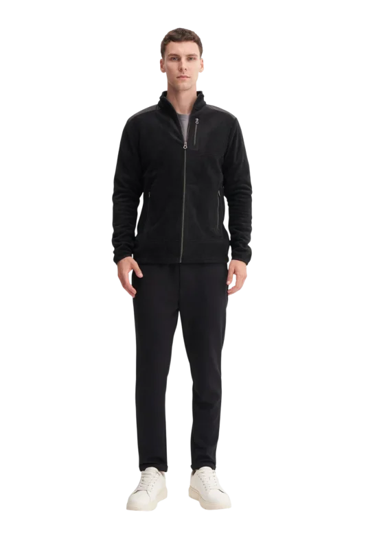 Cazador CAZ Dik Yaka Siyah Erkek Sweatshirt - 3