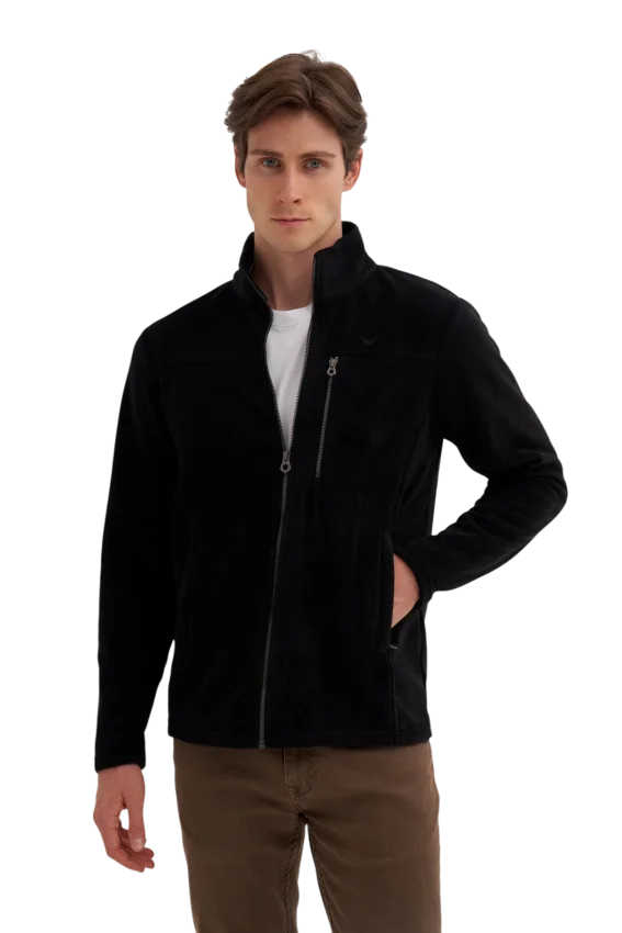Cazador CAZ Dik Yaka Siyah Erkek Sweatshirt - 1