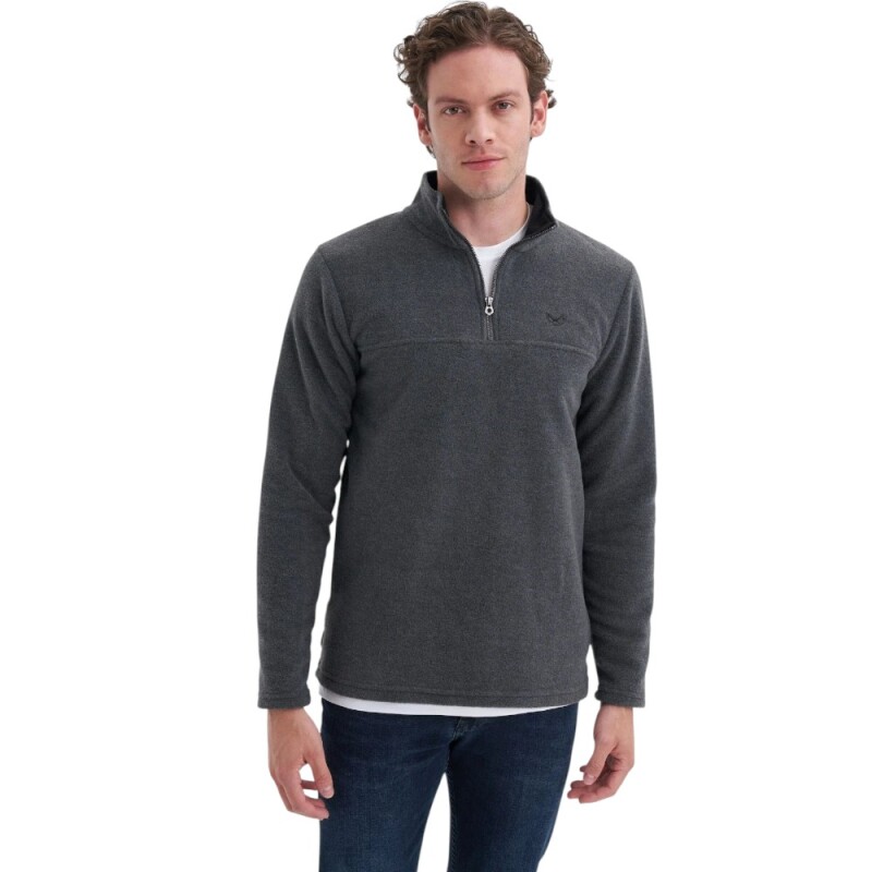 Cazador CAZ Yarım Fermuarlı Antrasit Erkek Sweatshirt 