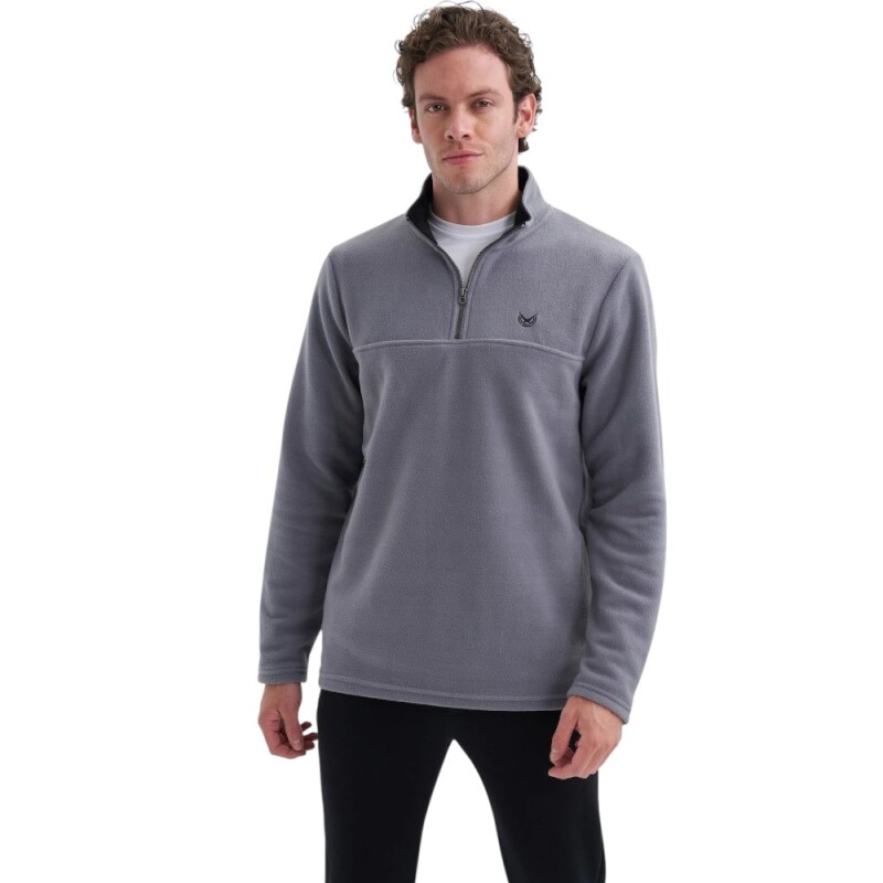 Cazador CAZ Yarım Fermuarlı Gri Erkek Sweatshirt - Cazador