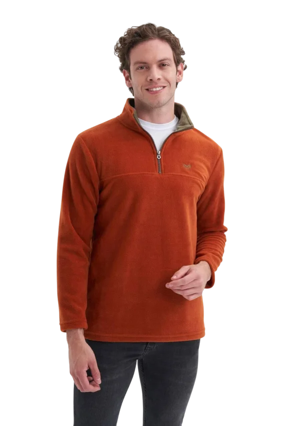 Cazador CAZ Yarım Fermuarlı Kahverengi Erkek Sweatshirt - 1
