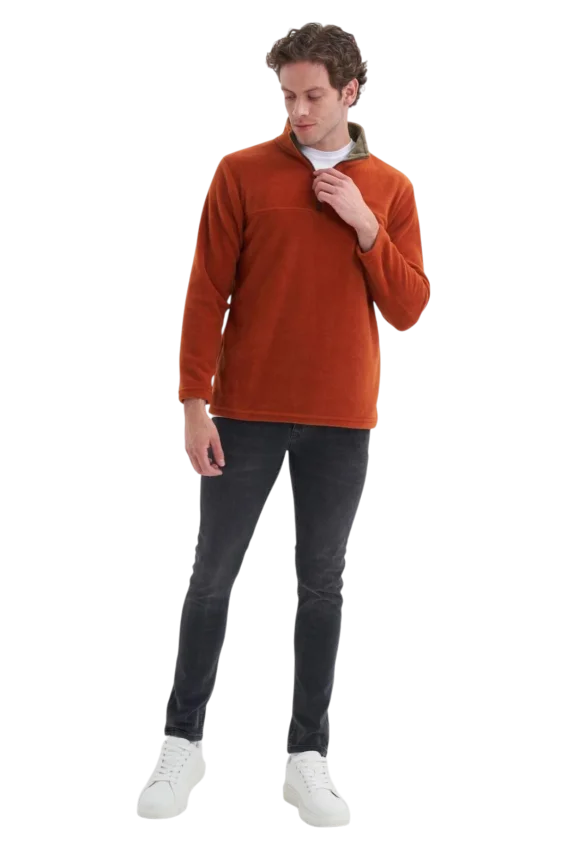 Cazador CAZ Yarım Fermuarlı Kahverengi Erkek Sweatshirt - 3