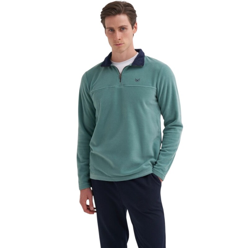 Cazador CAZ Yarım Fermuarlı Mavi Erkek Sweatshirt 