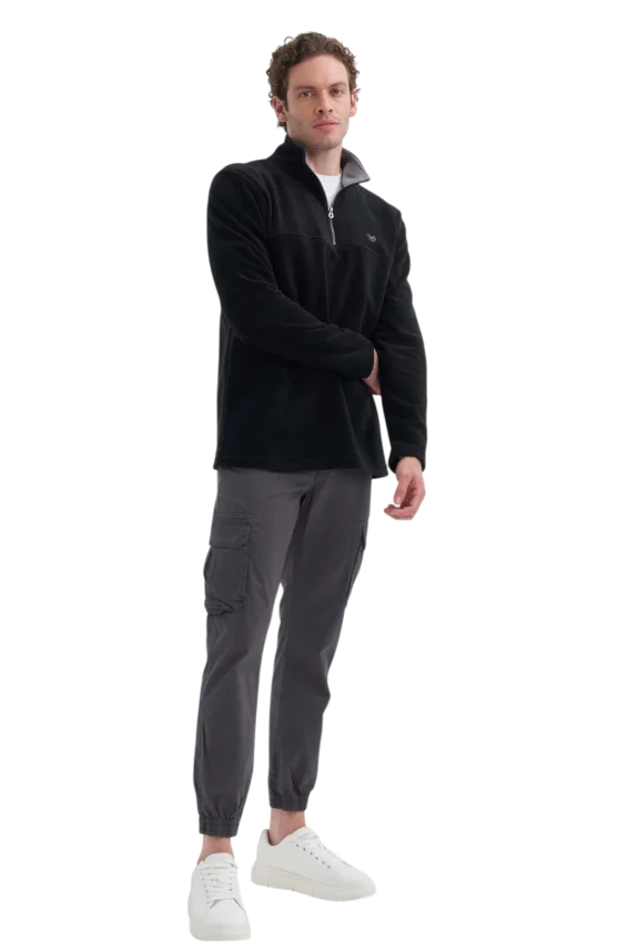 Cazador CAZ Yarım Fermuarlı Siyah Erkek Sweatshirt - 3