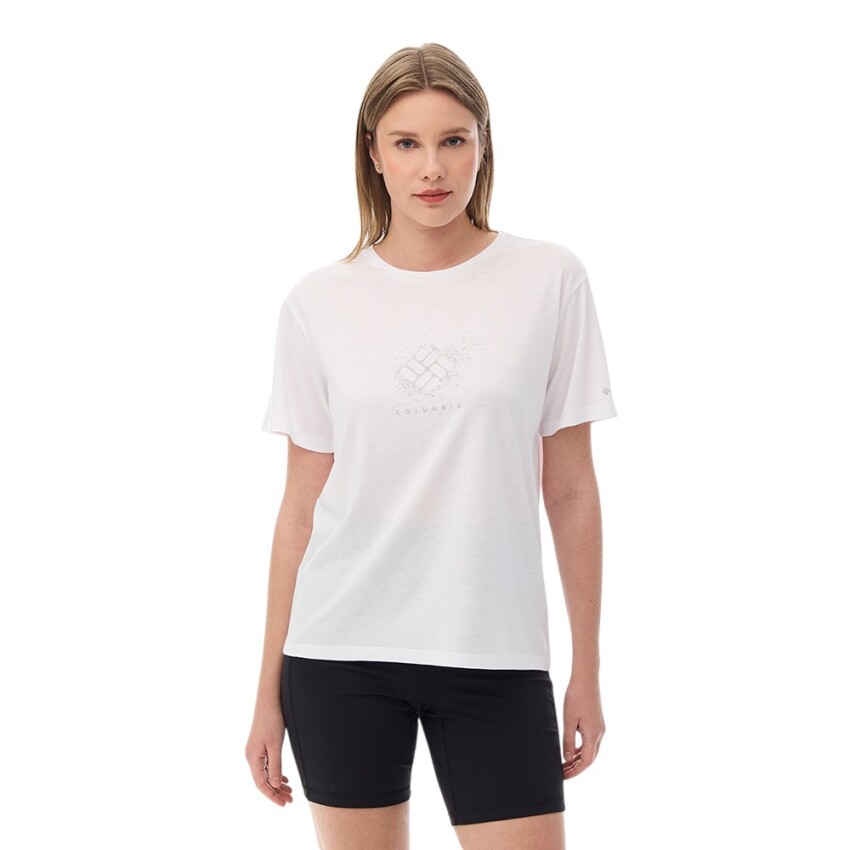 Columbia CS0490 CSC W Splattered SS Tee Beyaz Kadın Tshirt - 1