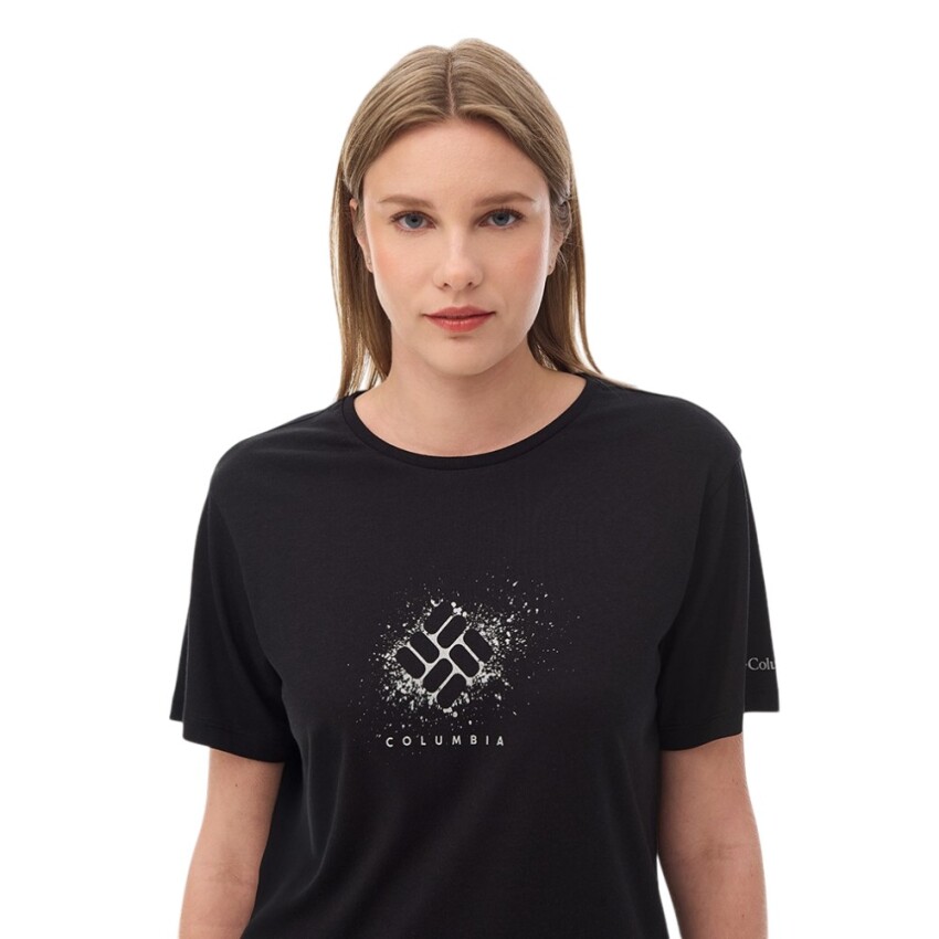 Columbia CS0490 CSC W Splattered SS Tee Siyah Kadın Tshirt - 4